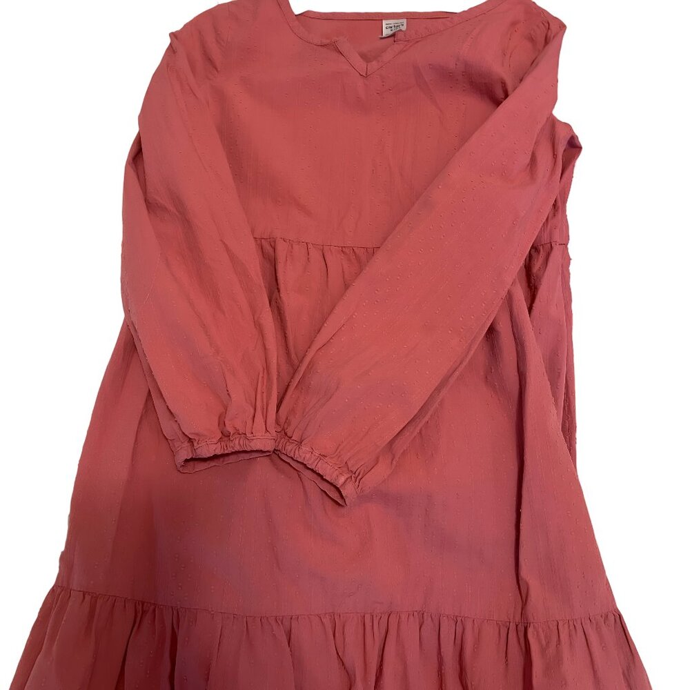 Carter's Kid Tiered Midi Dress Size 10 Pink lightweight Long Sleeve